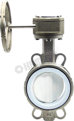 Fluorine-lined butterfly valve