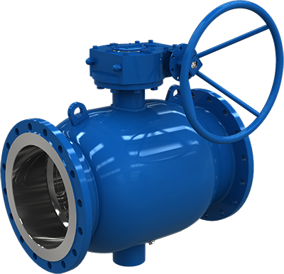 Fixed turbine type fully welded flange ball valve